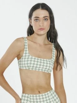 Thrills Co. Aalto Crop Top - Eucalyptus Swim