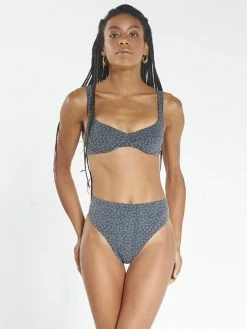 Thrills Co. Royal Bloom High Cut Bikini Bottom - Royal Blue Swim