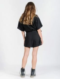 Thrills Co. Hemp Safari Playsuit - Washed Black