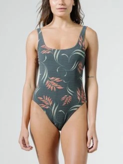 Thrills Co. Swim Tropical Solitude One Piece - Black