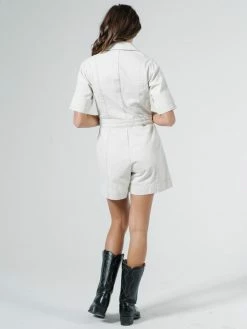 Thrills Co. Painter Denim Romper - Vintage Bone