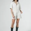 Thrills Co. Painter Denim Romper - Vintage Bone