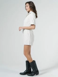 Thrills Co. Painter Denim Romper - Vintage Bone