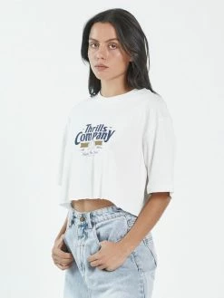 Thrills Co. Full Strength Merch Super Crop Tee - Dirty White
