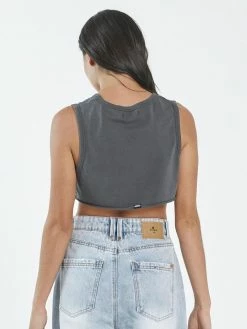 Thrills Co. Thrills Stamp Super Crop Tank - Merch Black 1% For The Planet