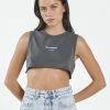 Thrills Co. Thrills Stamp Super Crop Tank - Merch Black 1% For The Planet