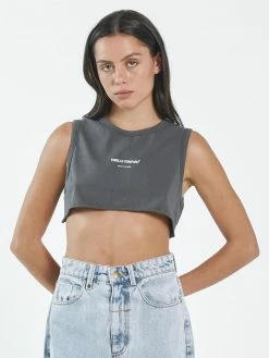 Thrills Co. Thrills Stamp Super Crop Tank - Merch Black 1% For The Planet