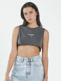 Thrills Co. Thrills Stamp Super Crop Tank - Merch Black 1% For The Planet