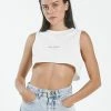 Thrills Co. Thrills Stamp Super Crop Tank - Tofu 1% For The Planet