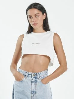 Thrills Co. Thrills Stamp Super Crop Tank - Tofu 1% For The Planet