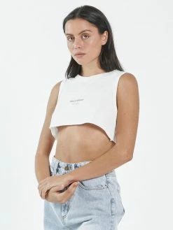 Thrills Co. Thrills Stamp Super Crop Tank - Tofu 1% For The Planet 9 Thrills Co. Thrills Stamp Super Crop Tank - Tofu 1% For The Planet