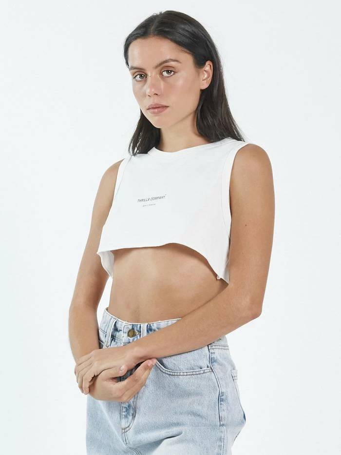 Thrills Co. Thrills Stamp Super Crop Tank - Tofu 1% For The Planet 5 Thrills Co. Thrills Stamp Super Crop Tank - Tofu 1% For The Planet