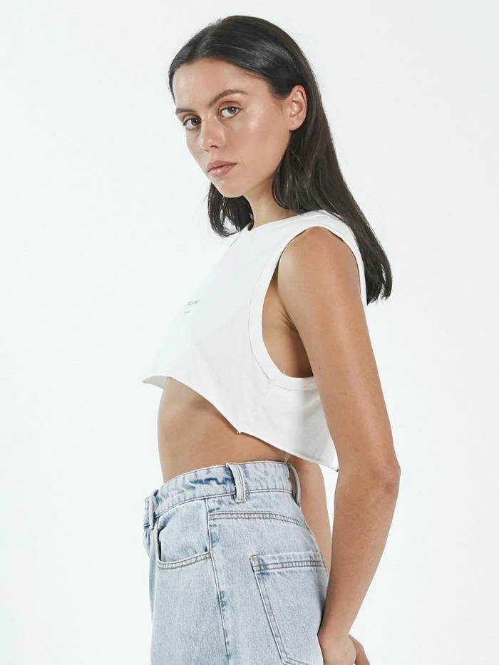 Thrills Co. Thrills Stamp Super Crop Tank - Tofu 1% For The Planet 6 Thrills Co. Thrills Stamp Super Crop Tank - Tofu 1% For The Planet