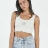 Thrills Co. Thrills Unlimited Retro Crop Tank - Heritage White