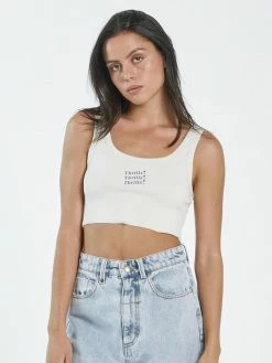 Thrills Co. Thrills Unlimited Retro Crop Tank - Heritage White