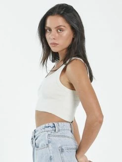 Thrills Co. Thrills Unlimited Retro Crop Tank - Heritage White