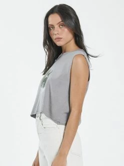 Thrills Co. Paranoia Crop Muscle - Washed Grey