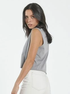 Thrills Co. Paranoia Crop Muscle - Washed Grey