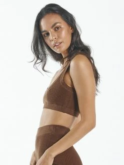 Thrills Co. Claire Knitted Crop Top - Cocoa