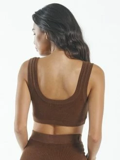 Thrills Co. Claire Knitted Crop Top - Cocoa