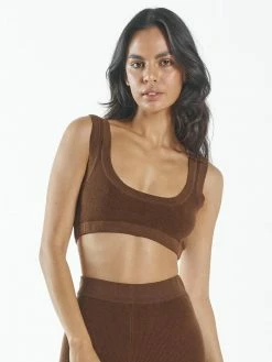 Thrills Co. Claire Knitted Crop Top - Cocoa
