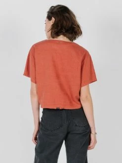 Thrills Co. Crop Tie Shirt - Rocker Red