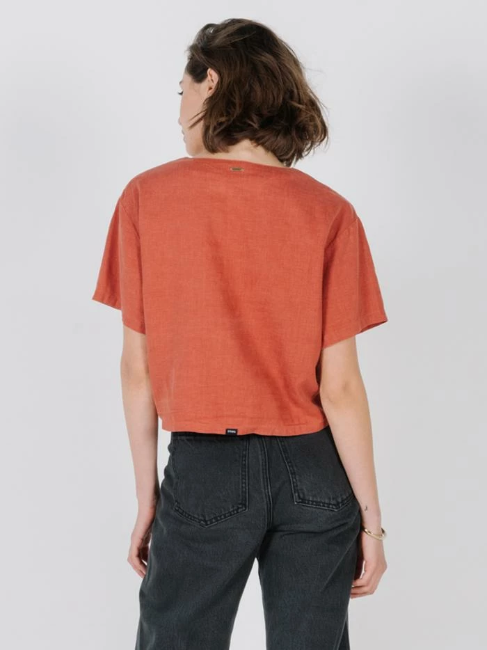 Thrills Co. Crop Tie Shirt - Rocker Red 4 Thrills Co. Crop Tie Shirt - Rocker Red