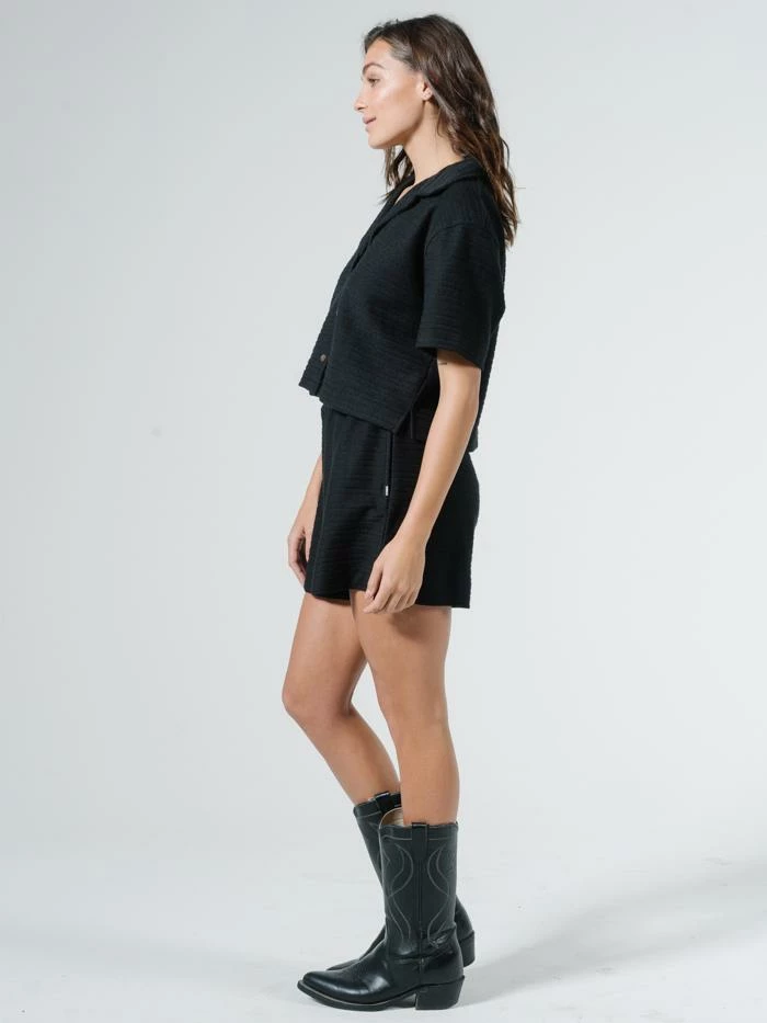 Thrills Co. Terry Crop Shirt - Black 5 Thrills Co. Terry Crop Shirt - Black