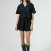 Thrills Co. Terry Crop Shirt - Black