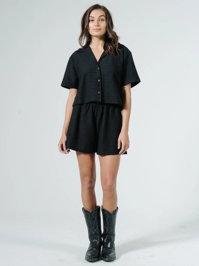 Thrills Co. Terry Crop Shirt - Black 3 Thrills Co. Terry Crop Shirt - Black