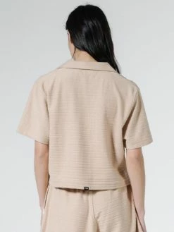 Thrills Co. Terry Crop Shirt - Almond
