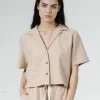 Thrills Co. Terry Crop Shirt - Almond