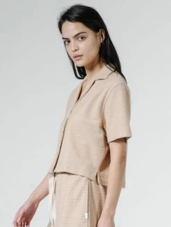 Thrills Co. Terry Crop Shirt - Almond