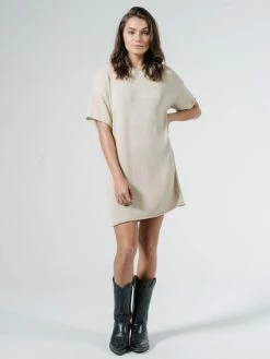 Thrills Co. Fairbanks Knit Dress - Bone White Dresses