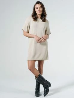 Thrills Co. Fairbanks Knit Dress - Bone White Dresses