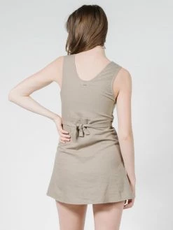 Thrills Co. Gemma Dress - Army Fade Linen