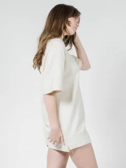 Thrills Co. Dresses Terry Slouch Tee Dress - Unbleached