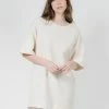Thrills Co. Dresses Terry Slouch Tee Dress - Unbleached