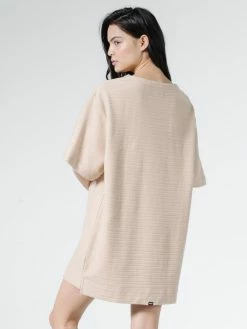 Thrills Co. Terry Slouch Tee Dress - Almond