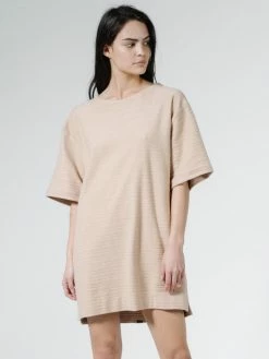 Thrills Co. Terry Slouch Tee Dress - Almond
