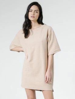 Thrills Co. Terry Slouch Tee Dress - Almond