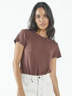 Thrills Co. Hemp Paper Rib Tee - Mahogany