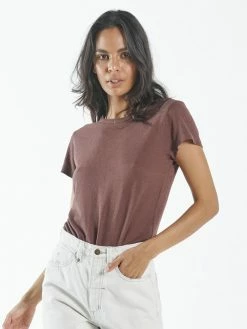 Thrills Co. Hemp Paper Rib Tee - Mahogany