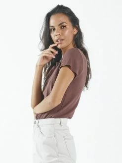 Thrills Co. Hemp Paper Rib Tee - Mahogany