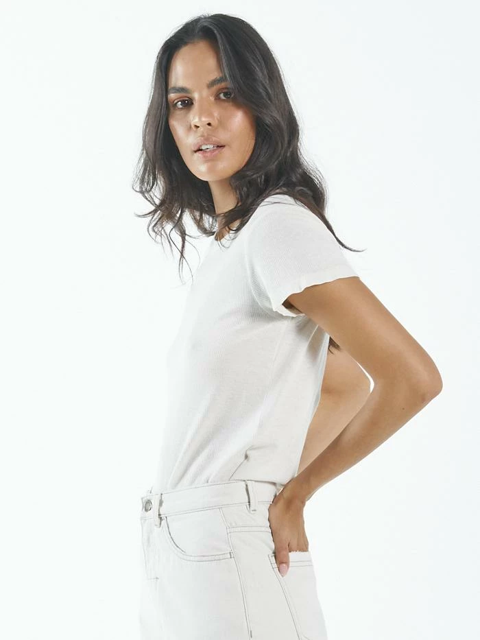 Thrills Co. Hemp Paper Rib Tee - Tofu 6 Thrills Co. Hemp Paper Rib Tee - Tofu