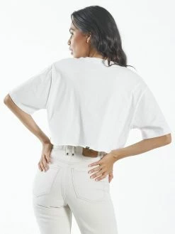 Thrills Co. 1% For The Planet Brigade Super Crop Tee - Dirty White