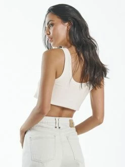 Thrills Co. Contrasting Stack Crop Retro Tank - Tofu