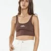 Thrills Co. 1% For The Planet Contrasting Stack Crop Retro Tank - Mahogany