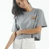 Thrills Co. Wings Of Fire Crop Merch Fit Tee - Washed Grey
