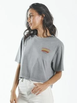 Thrills Co. Wings Of Fire Crop Merch Fit Tee - Washed Grey